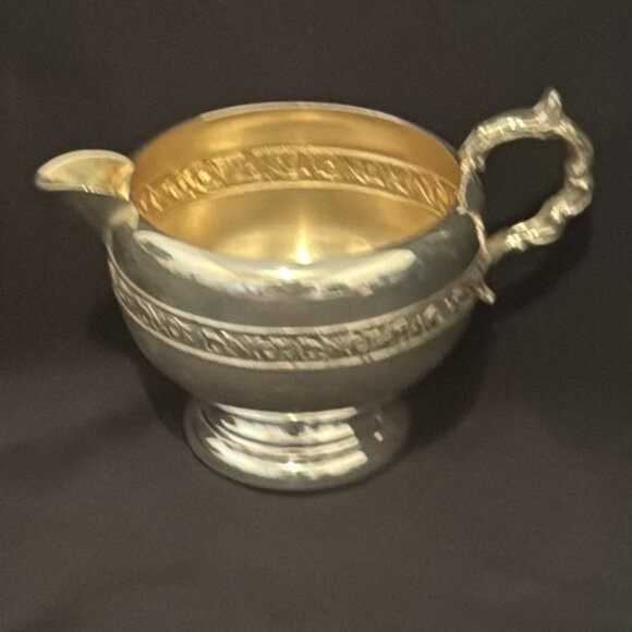 Vintage Silverplate Tea Set: Tray, Creamer, Sugar Bowl, Fork: E.P. Copper Canada - Picture 7 of 10